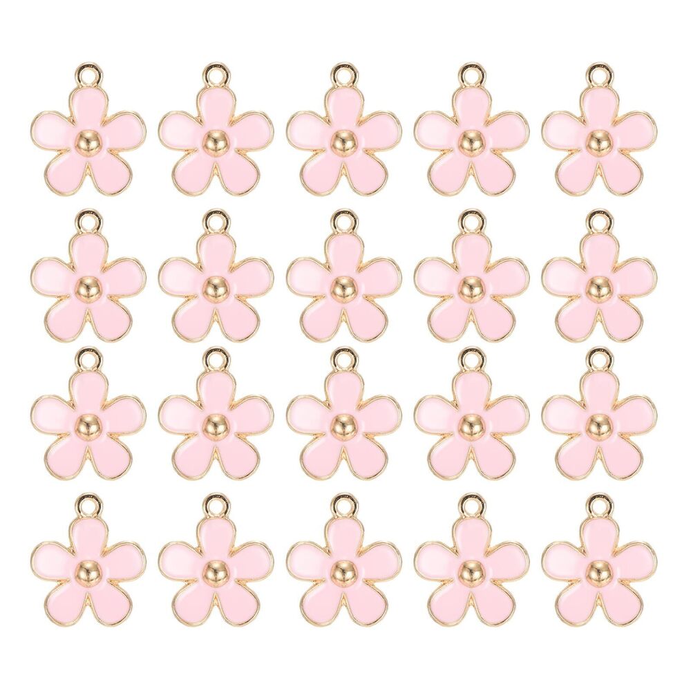 8143 40 Pcs Flower Charm, Gold Plated Charm for DIY Mobile Phone